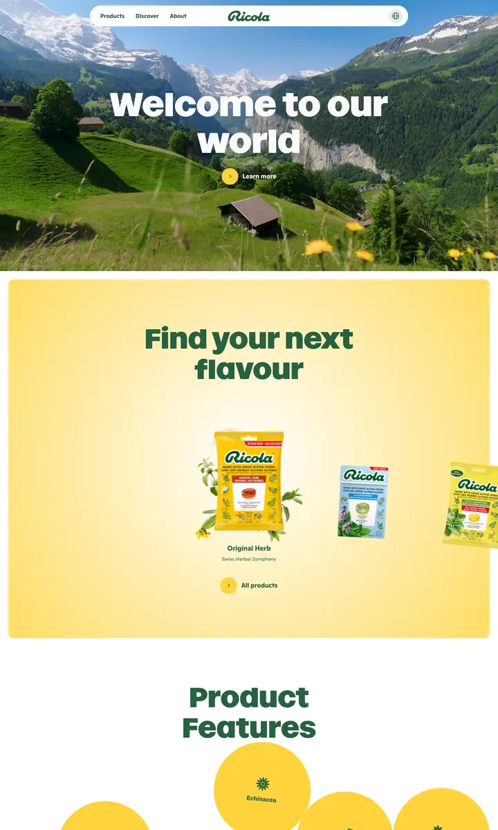 Home page of ricola.com/en-ca