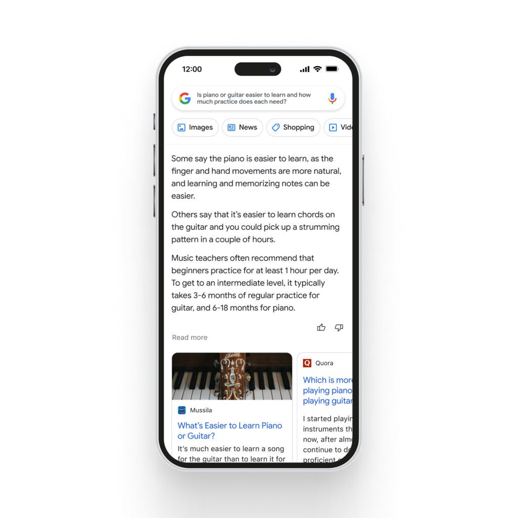 Google Bard sur mobile